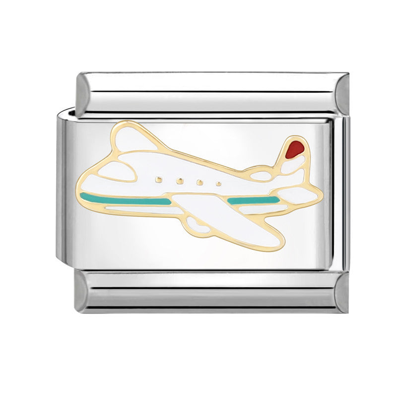 Wholesale Italian Charm Bracelet 9mm DIY Splicing Pink Green Series Titanium Steel Composable Bracelet