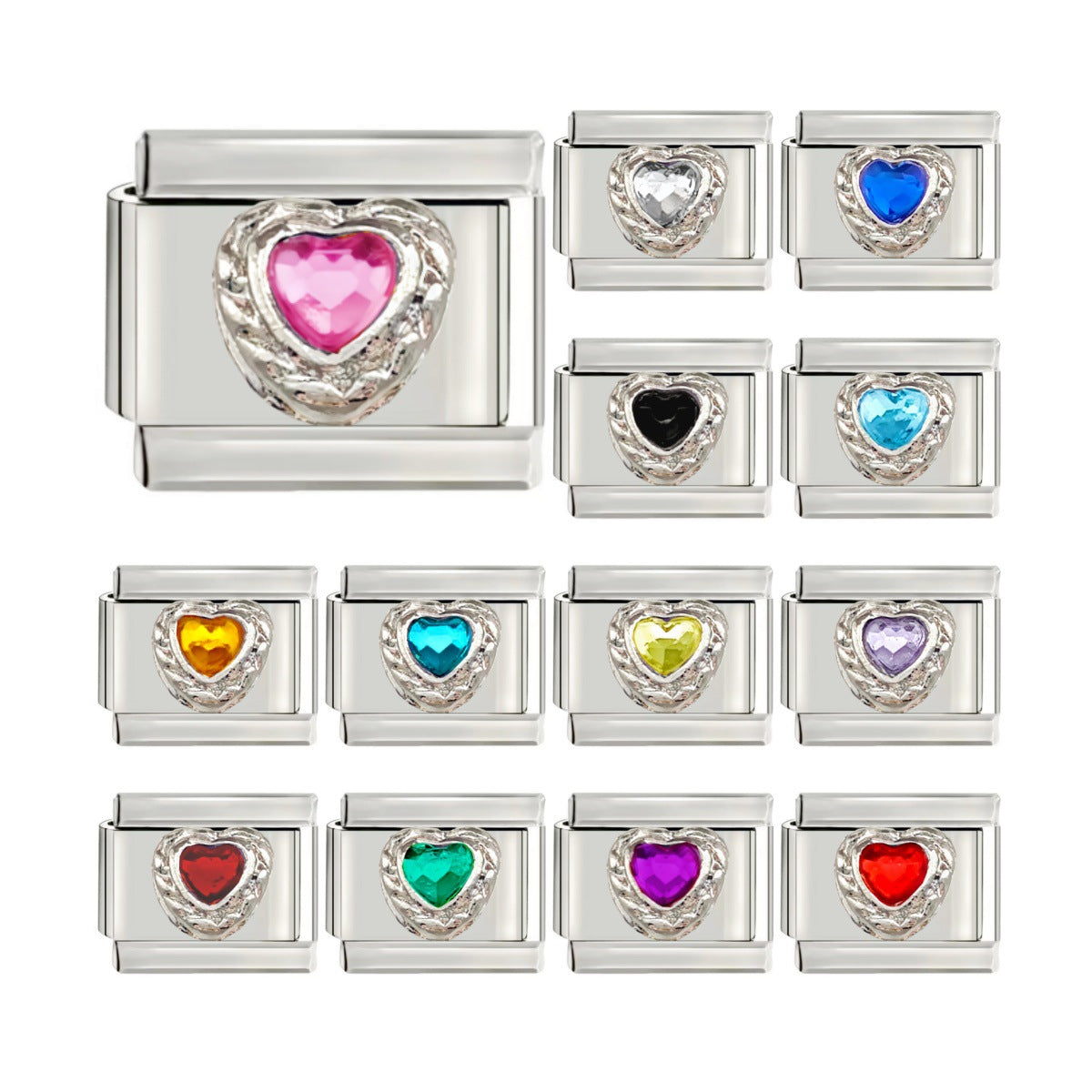Wholesale  Italian Charm Starter Bracelets DIY square Single Section Creative Stainless Steel Composable Bracelet