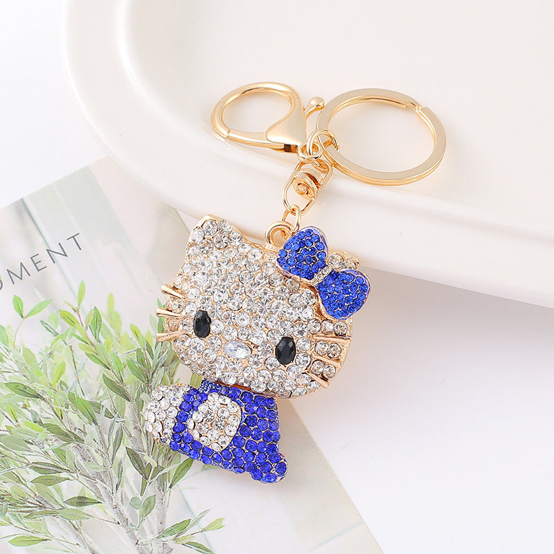 Wholesale Rhinestone cat car keychain
