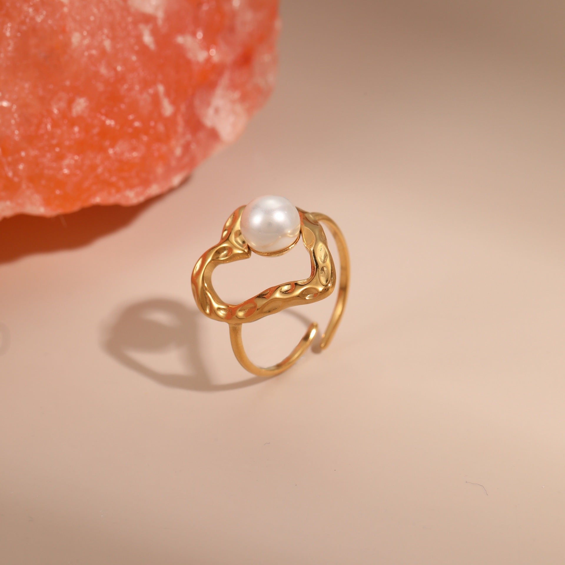 Wholesale Stainless steel 18K gold plated open ring