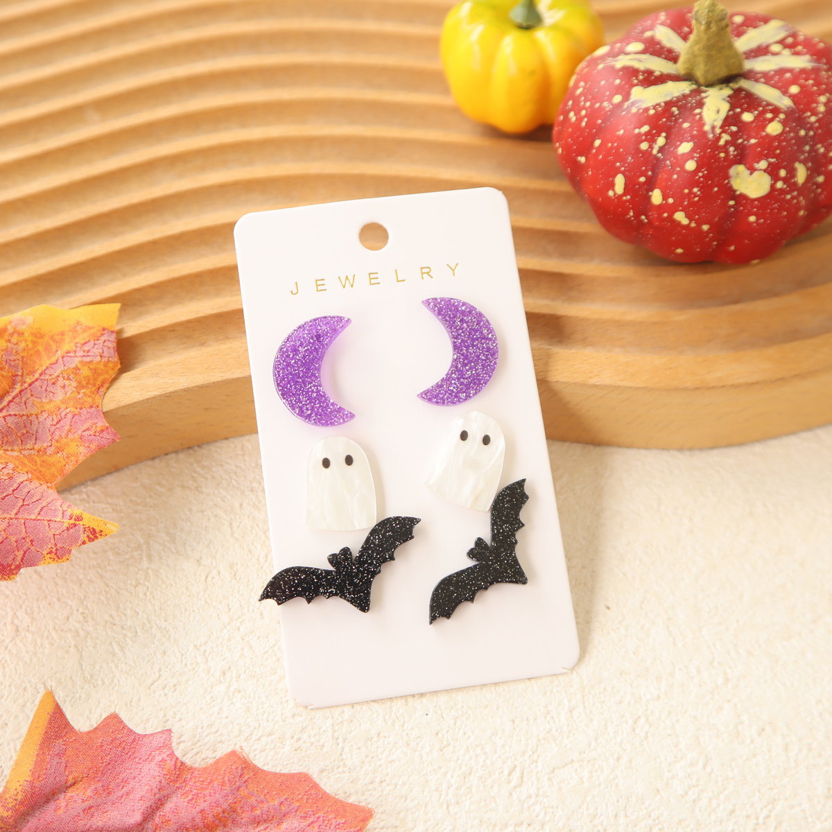 Wholesale Acrylic  Cartoon Ghost Bat Earring Set Cute Jewelry Accessory for Women