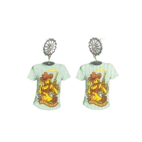 Wholesale Western Style Cowboy Earrings Vintage Wood Earrings ACC-ES-Yinx001