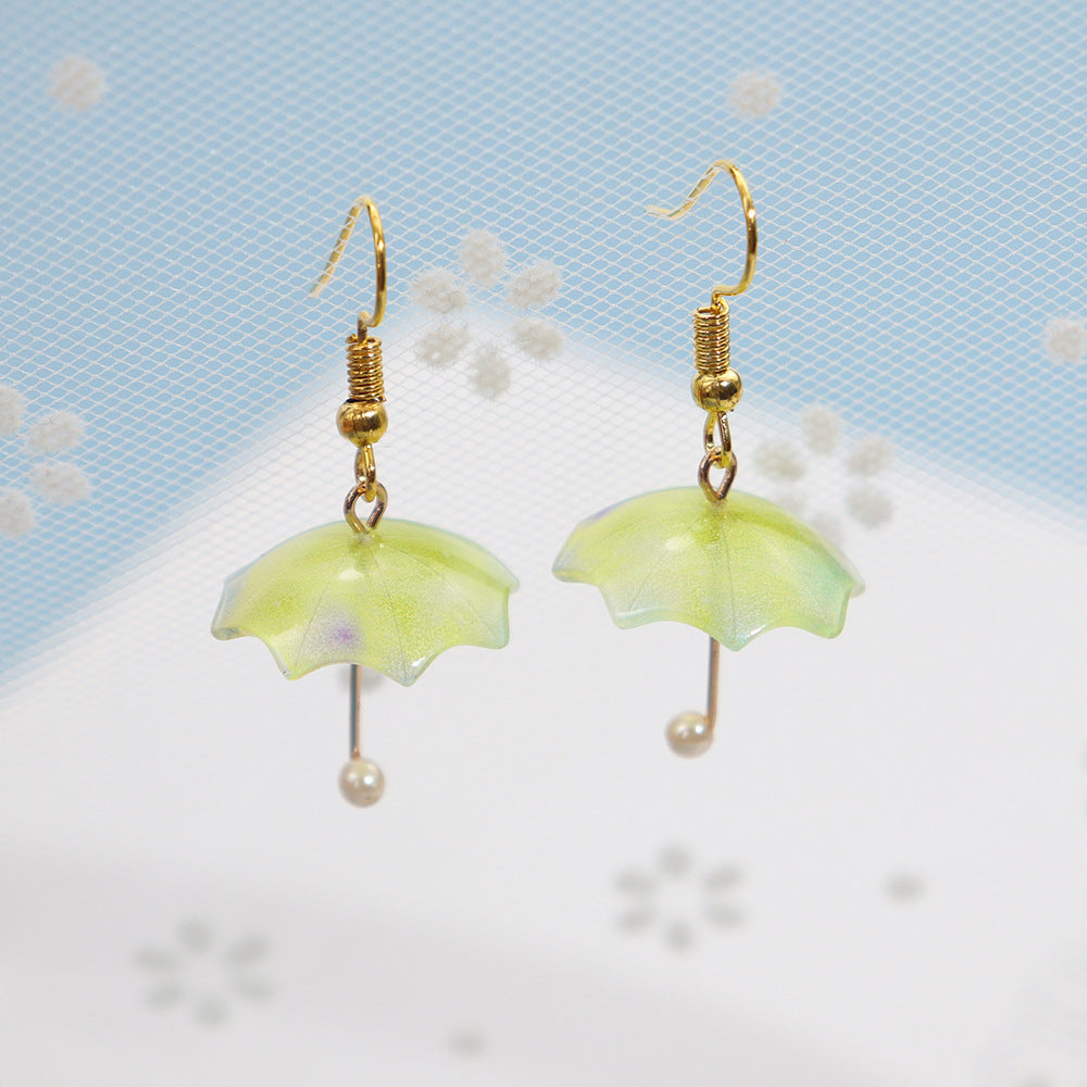 Wholesale Mini Creative  Rainbow Umbrella Earrings
