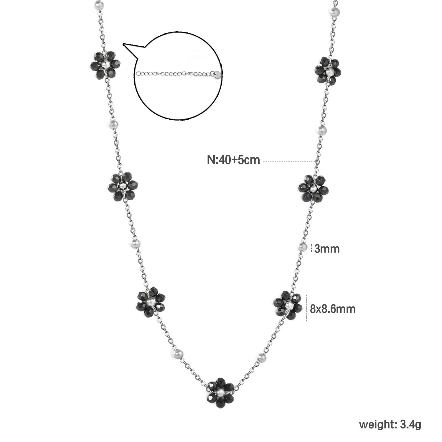 Wholesale Stainless Steel Colorful Pearl and Flower Clavicle Necklace