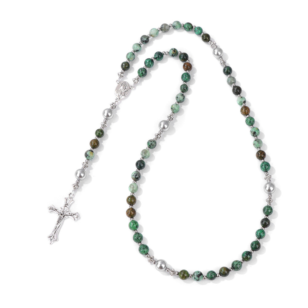 Wholesale Cross Shape Natural Stone Bead Bracelet Unisex Handmade Jewelry for Travel Gift Resale
