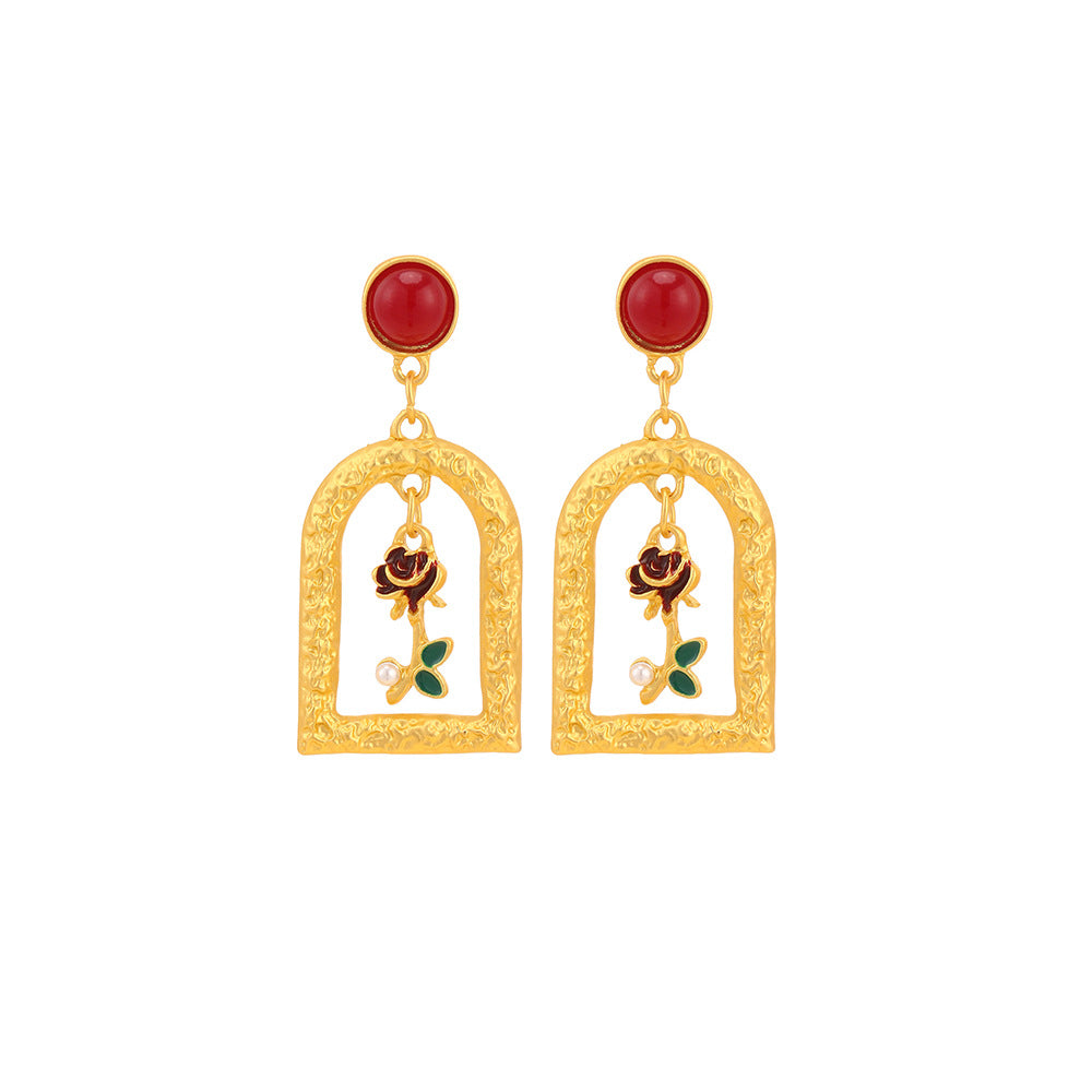 Wholesale Vintage gold flower earrings