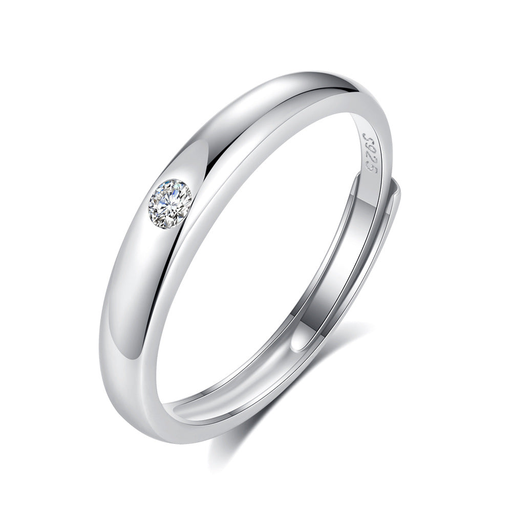Wholesale  S925 Ring  Single Zircon Couple Luxury Ring