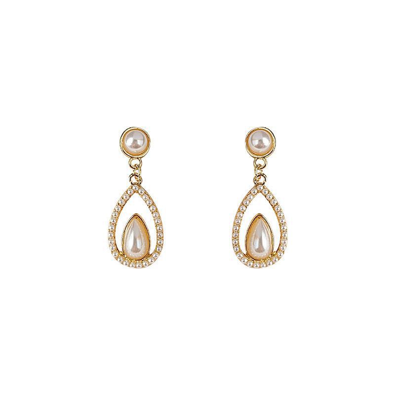 Wholesale Alloy Teardrop Pearl Earrings