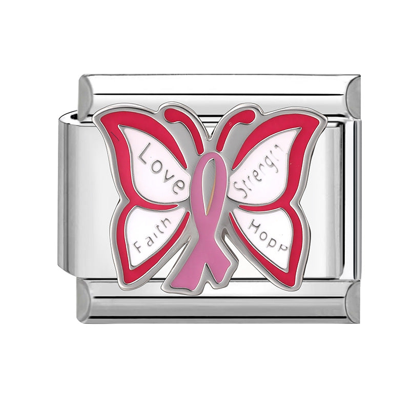 Wholesale 9mm Italian Charm Starter Bracelets DIY Butterfly Heart Stainless Steel Composable Bracelet