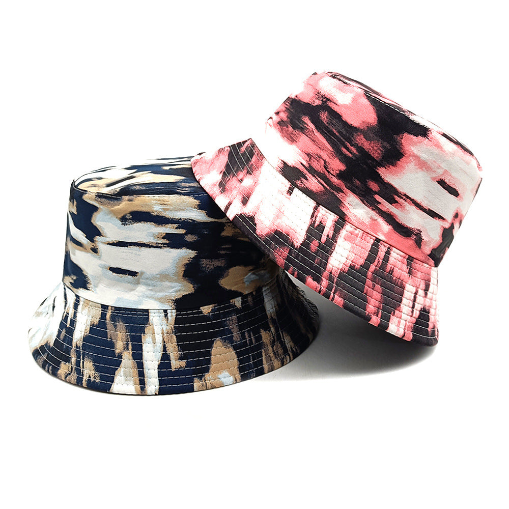 Wholesale Tie-dye graffiti bucket hat double-sided
