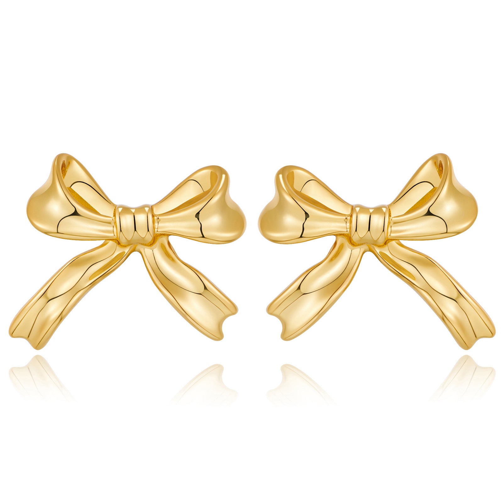 Wholesale Copper Plated 18k Gold Bow Earrings ACC-ES-HuaChuang007