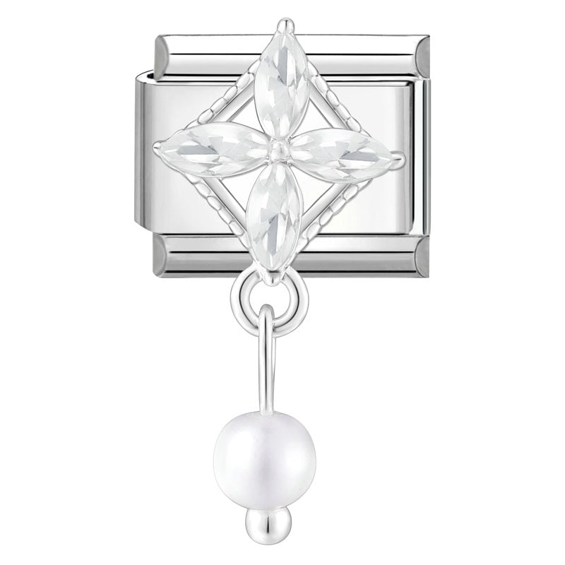 Wholesale Italian Charm Bracelet 9mm DIY Splicing Removable Butterfly Love Stainless Steel Composable Bracelet