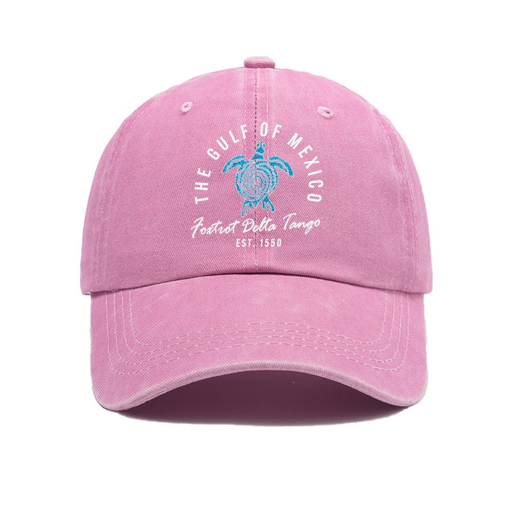 Wholesale Washed cotton printed distressed baseball cap