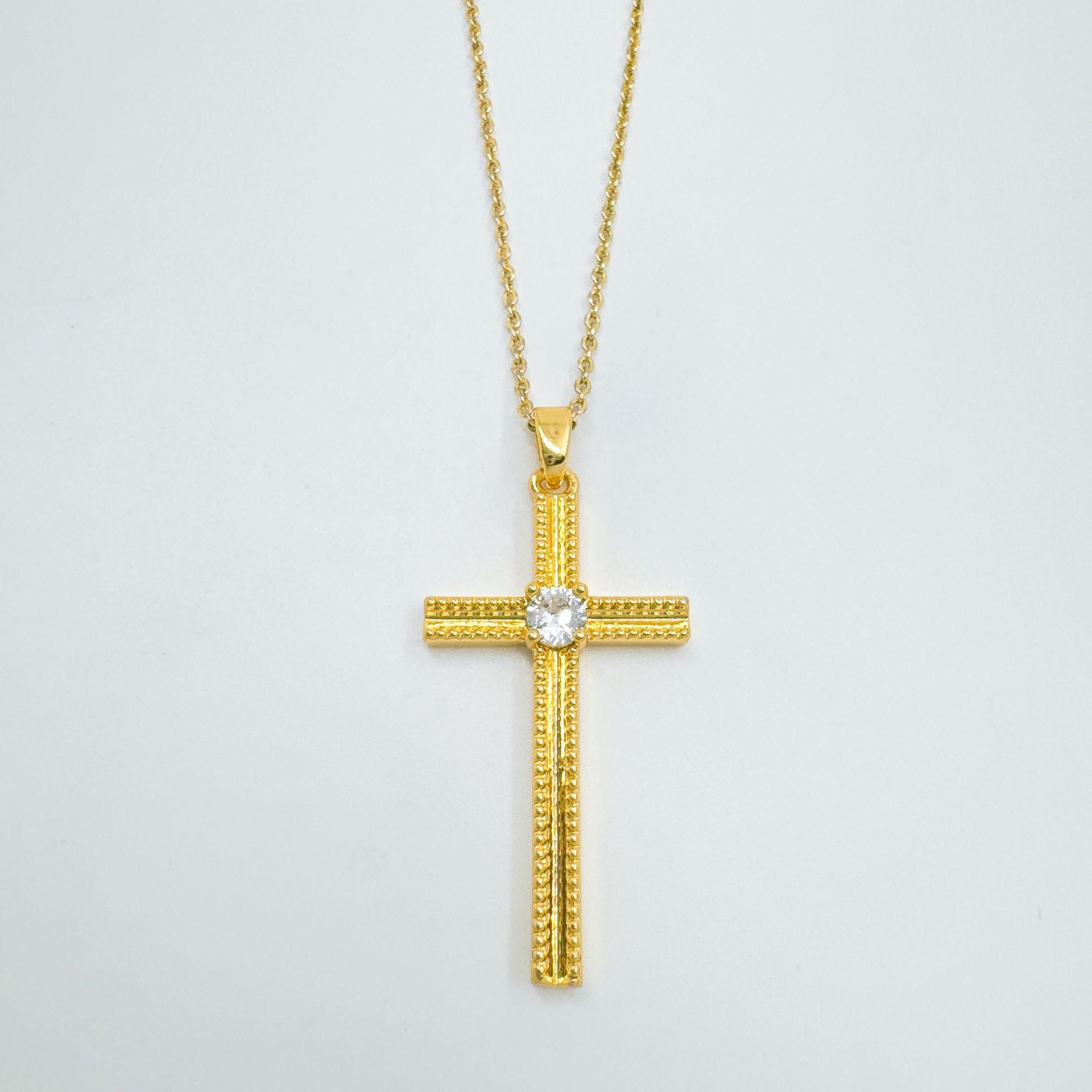 Wholesale Gold Plated Zircon Cross Pendant Jewelry Accessory