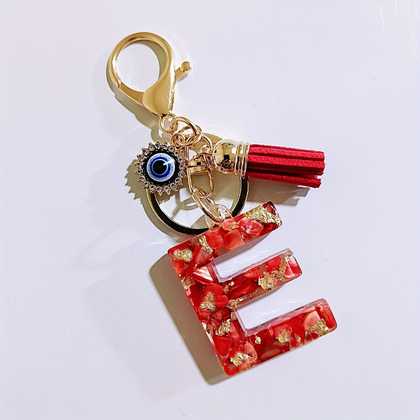 Wholesale Evil Eye Tassel Resin Letter Keychain Bag Charm Fashion Accessory for Party Resale
