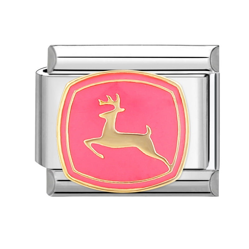 Wholesale Italian Charm Bracelet 9mm DIY Splicing Cute Cartoon Titanium Steel Composable Bracelet