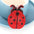 Wholesale  Seven-star ladybug rhinestone  keychain