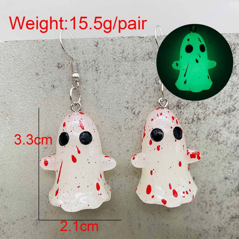 Wholesale  3D Glow Ghost Pumpkin Candy Earrings Fashion Accessory Gift