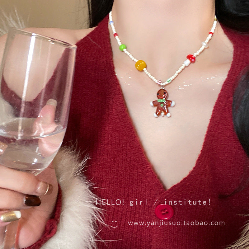 Wholesale Christmas Tree Clavicle Beaded Necklaces Choker Necklaces ACC-NE-Fanshi001