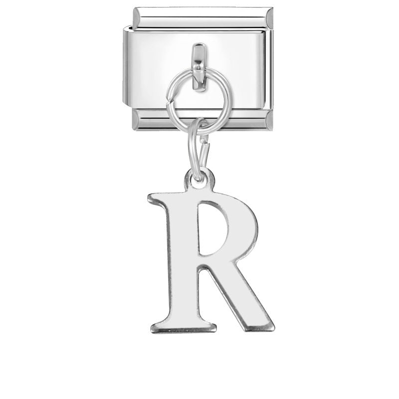 Wholesale 9mm Italian Charm Starter Bracelets DIY Letter Pendant Stainless Steel Composable Bracelet