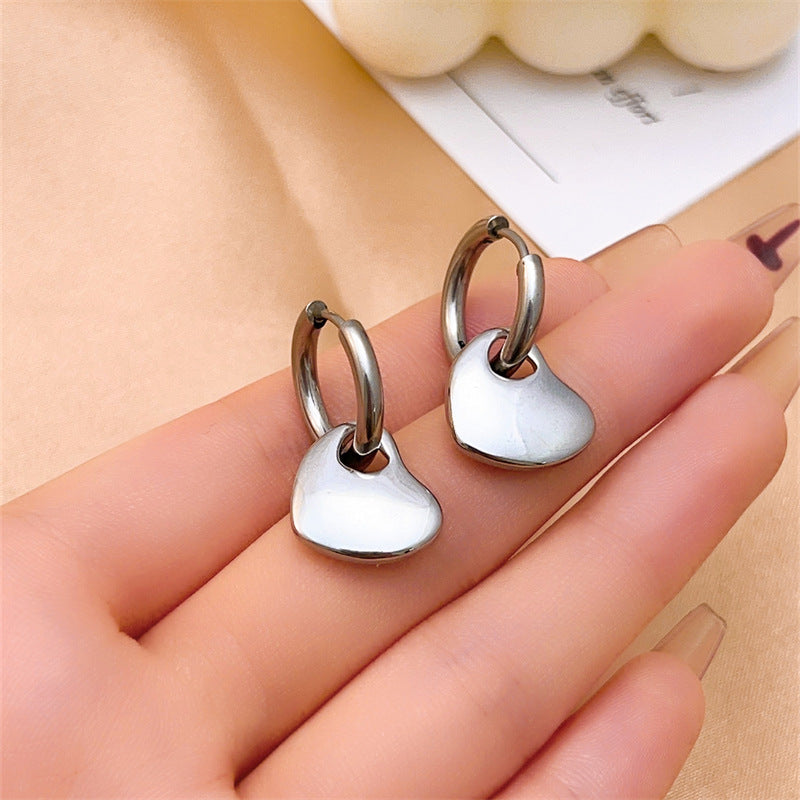 Wholesale Stainless Steel Earrings Heart Shape Drop Earrings ACC-ES-MOXI005