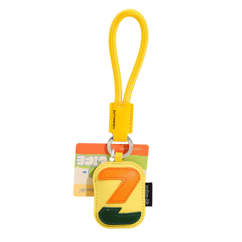 Wholesale Trendy 26 Letter PU Leather Keychain Pendant Graduation Gift Car Key Accessory