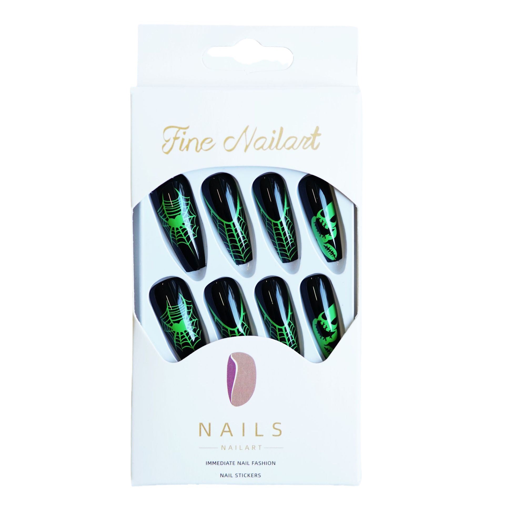 Wholesale 24 Pieces/ box  Ghost  Web Nails Kits Nail Stickers