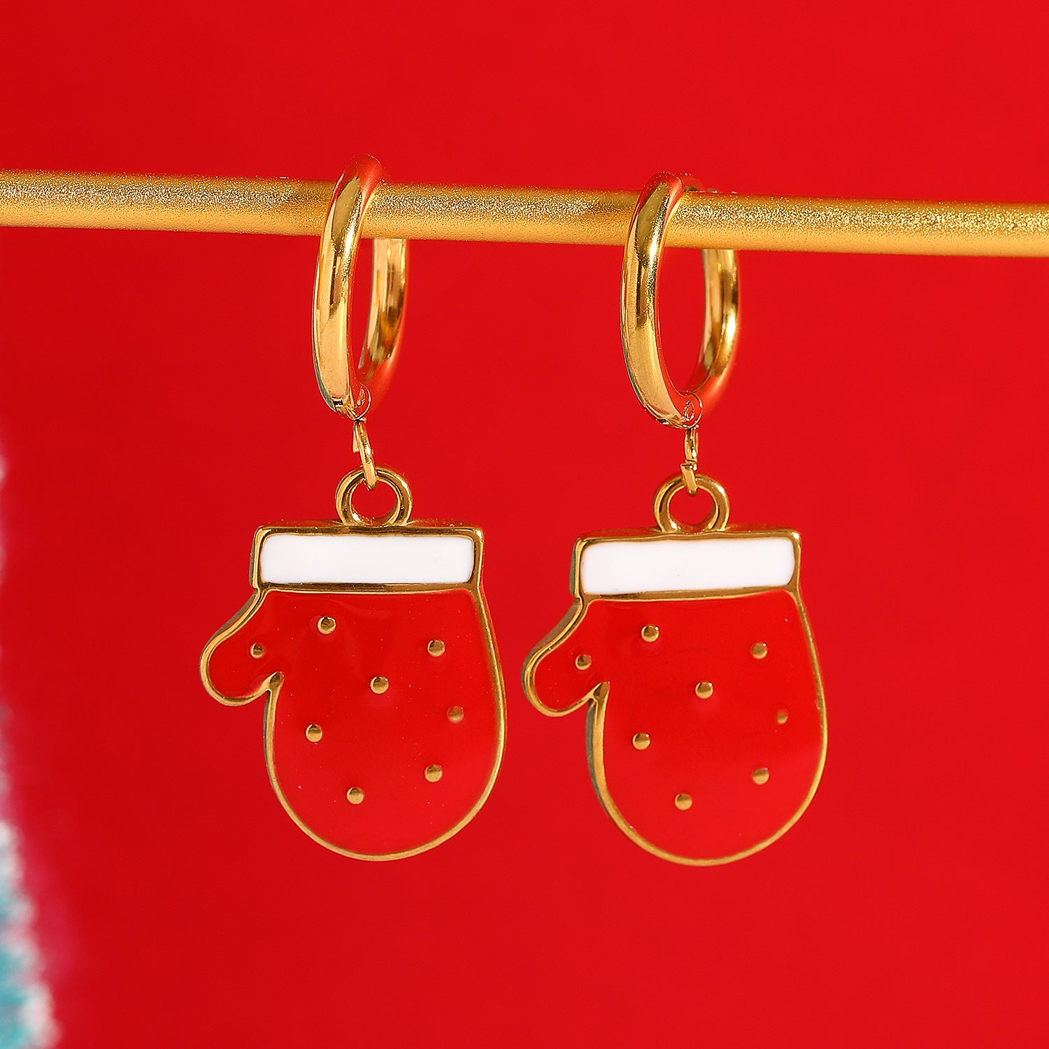 Wholesale Christmas Snowflake Earrings Stainless Steel Electroplated Jewelry Accessory for Gift and Boutique Resale