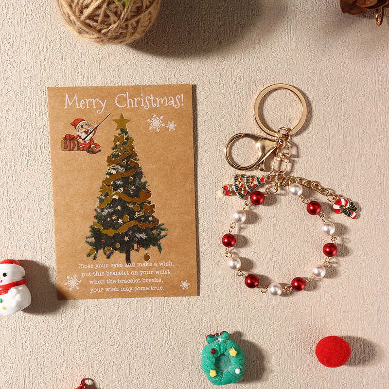 Wholesale Christmas  Snowflake Christmas Tree Keychain