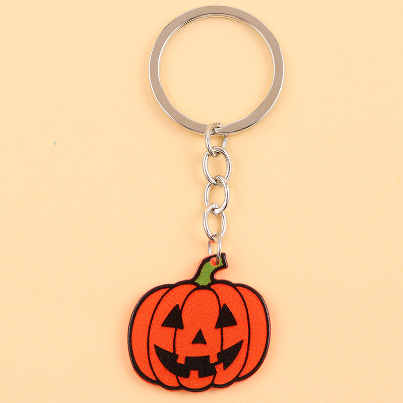 Wholesale Halloween series contrast color spider ghost bat acrylic cartoon keychain