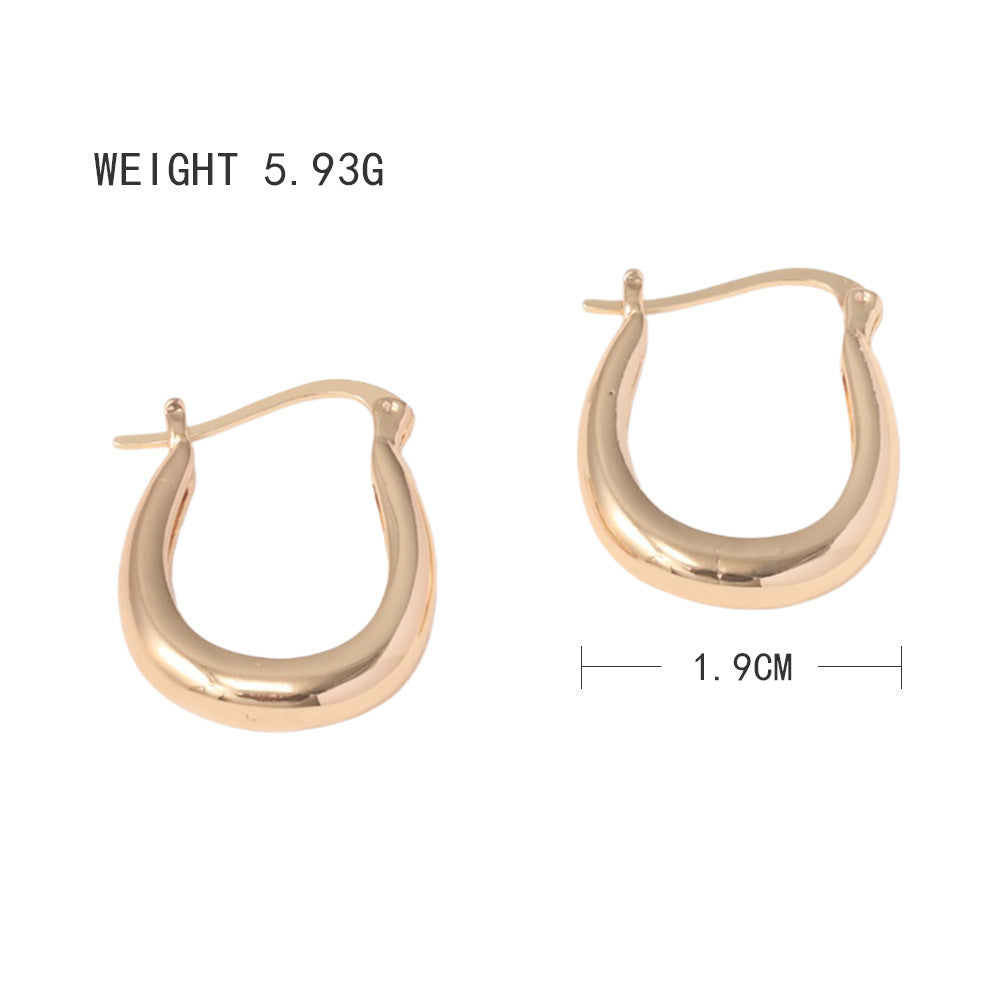 Wholesale gold U-shaped earrings