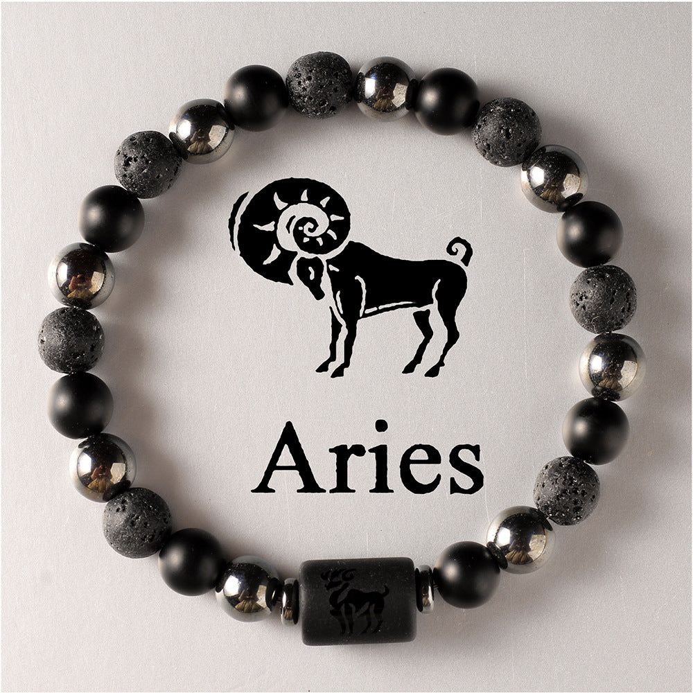 Wholesale 2PCS Natural stone 12 zodiac sign bracelet