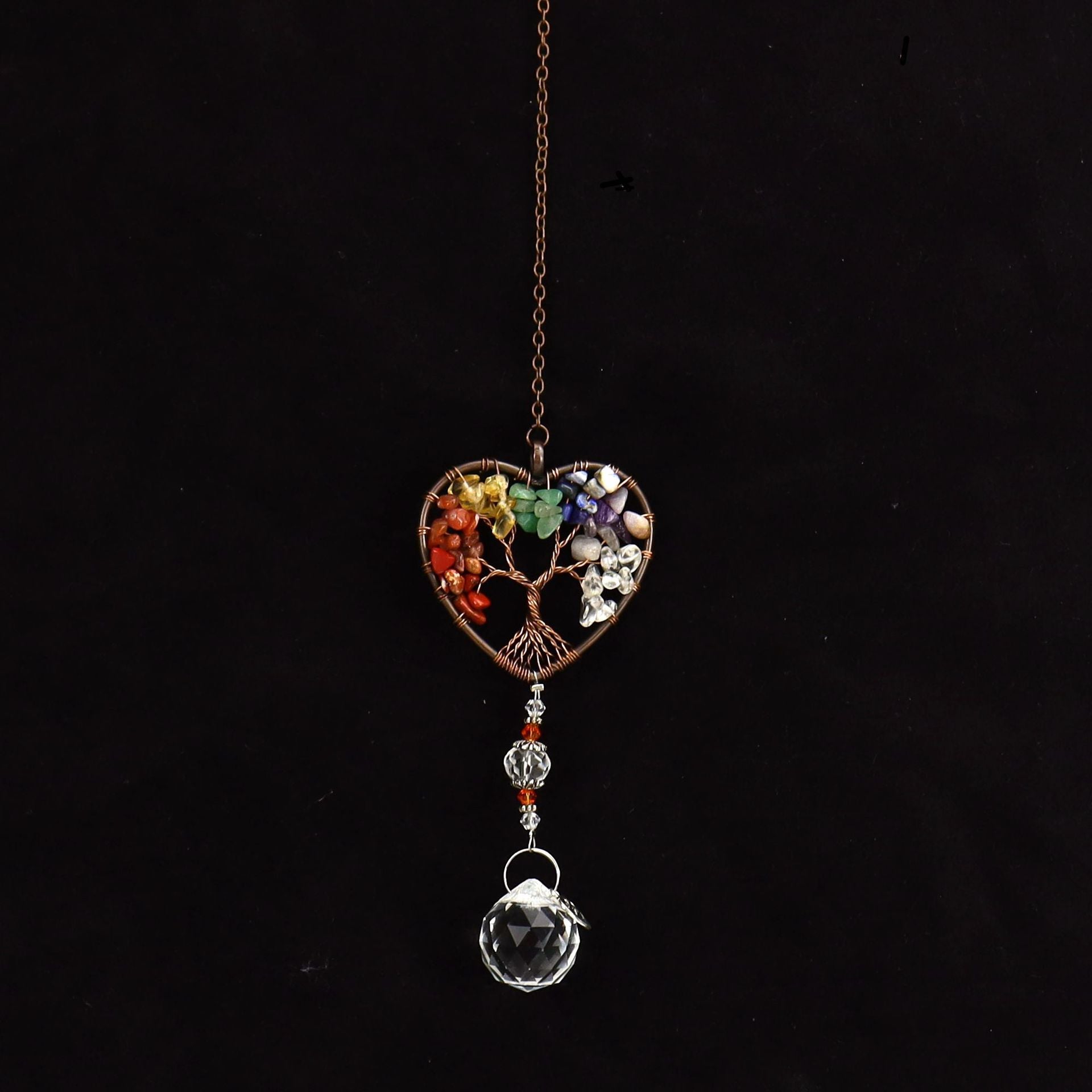 Wholesale  Natural Gravel Tree of Life Crystal Pendant Wind Chimes