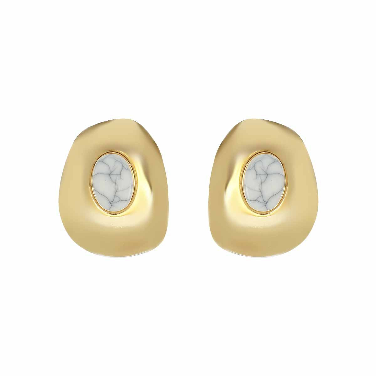 Wholesale Vintage-style niche high-end turquoise-encrusted stud earrings  understated luxury.