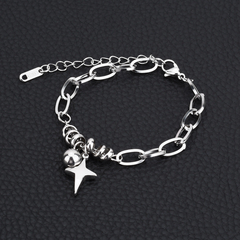 Wholesale Titanium Steel Cross Star Bracelet,  Handmade Niche Design,  Ideal Gift for Boutique Resale