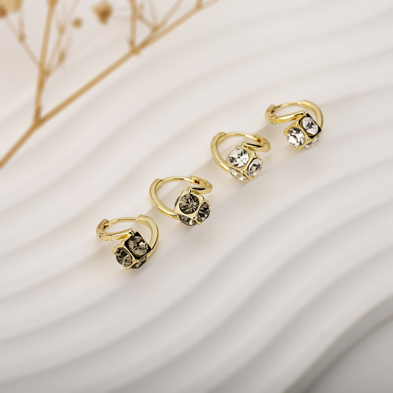 Wholesale  shiny light luxury diamond-embedded simple earrings