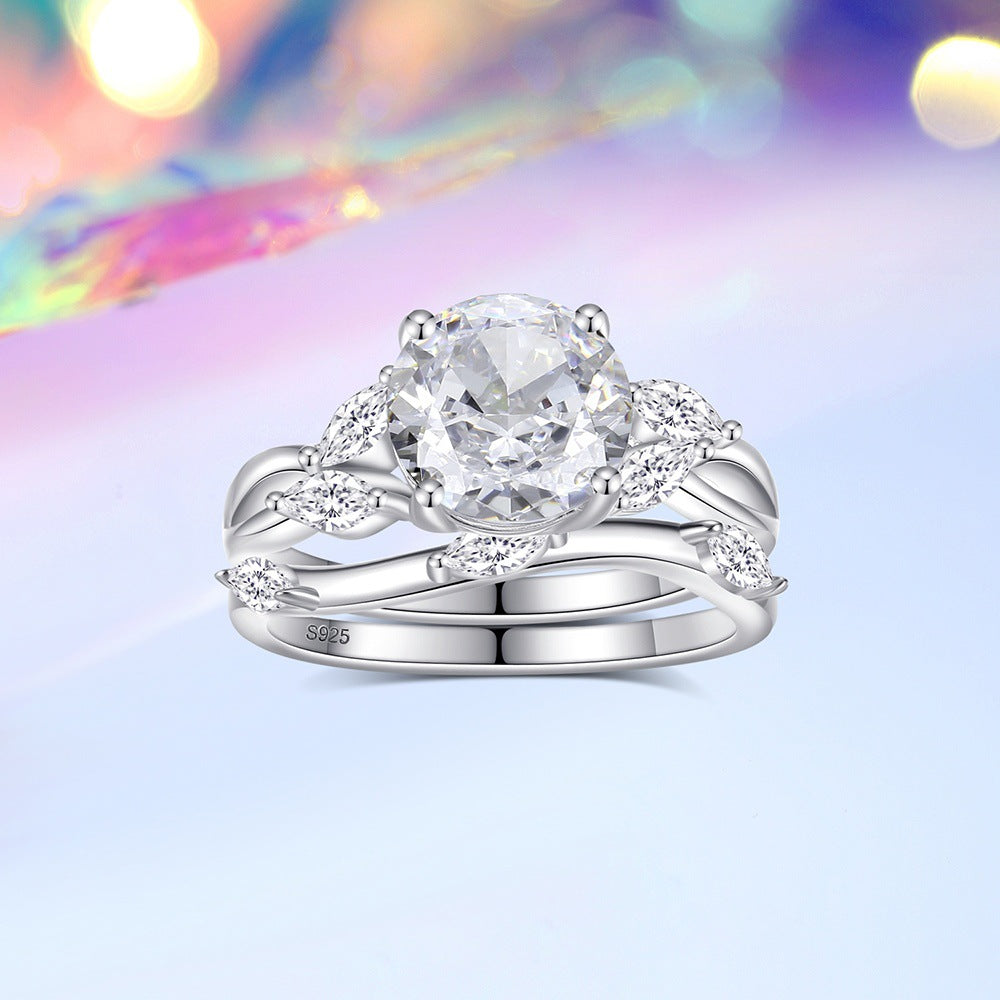 Wholesale S925 silver wave light luxury ring