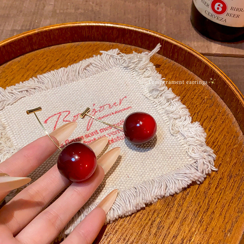 Wholesale acrylic cute cherry earrings