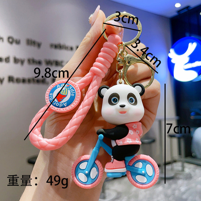 Wholesale Cartoon Cycling Panda PVC Keychain Cute Keychain ACC-KC-ShuoT015