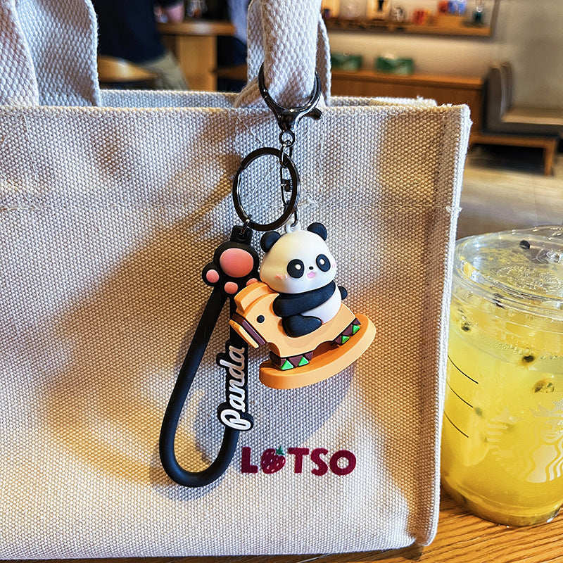 Wholesale Cartoon Panda PVC Soft Keychain Creative Keychain ACC-KC-HangLi004