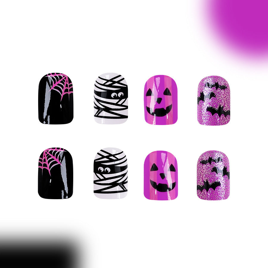 Wholesale 48 Pieces/box Halloween Press-on Nails Kits Nail Stickers ACC-NS-GuaiXL113