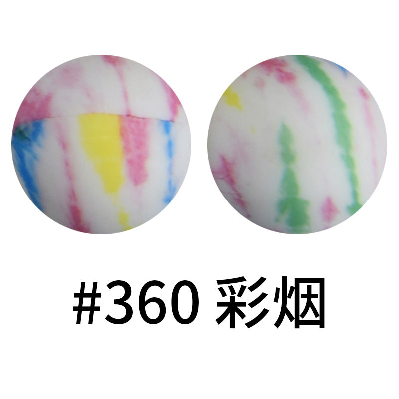 Wholesale 50pcs Western Style Leopard Skull Color Aztec Printed Silicone Balls Beads ACC-BDS-HeSheng003