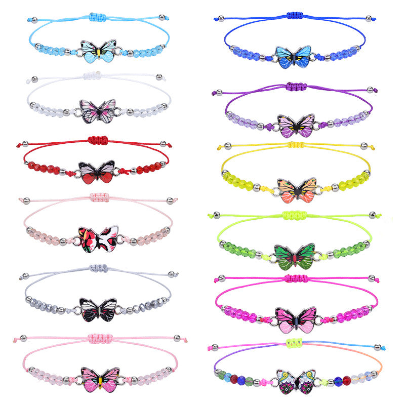 Wholesale Summer Colorful Butterfly Crystal Beaded Bracelet ACC-BT-YiYe004
