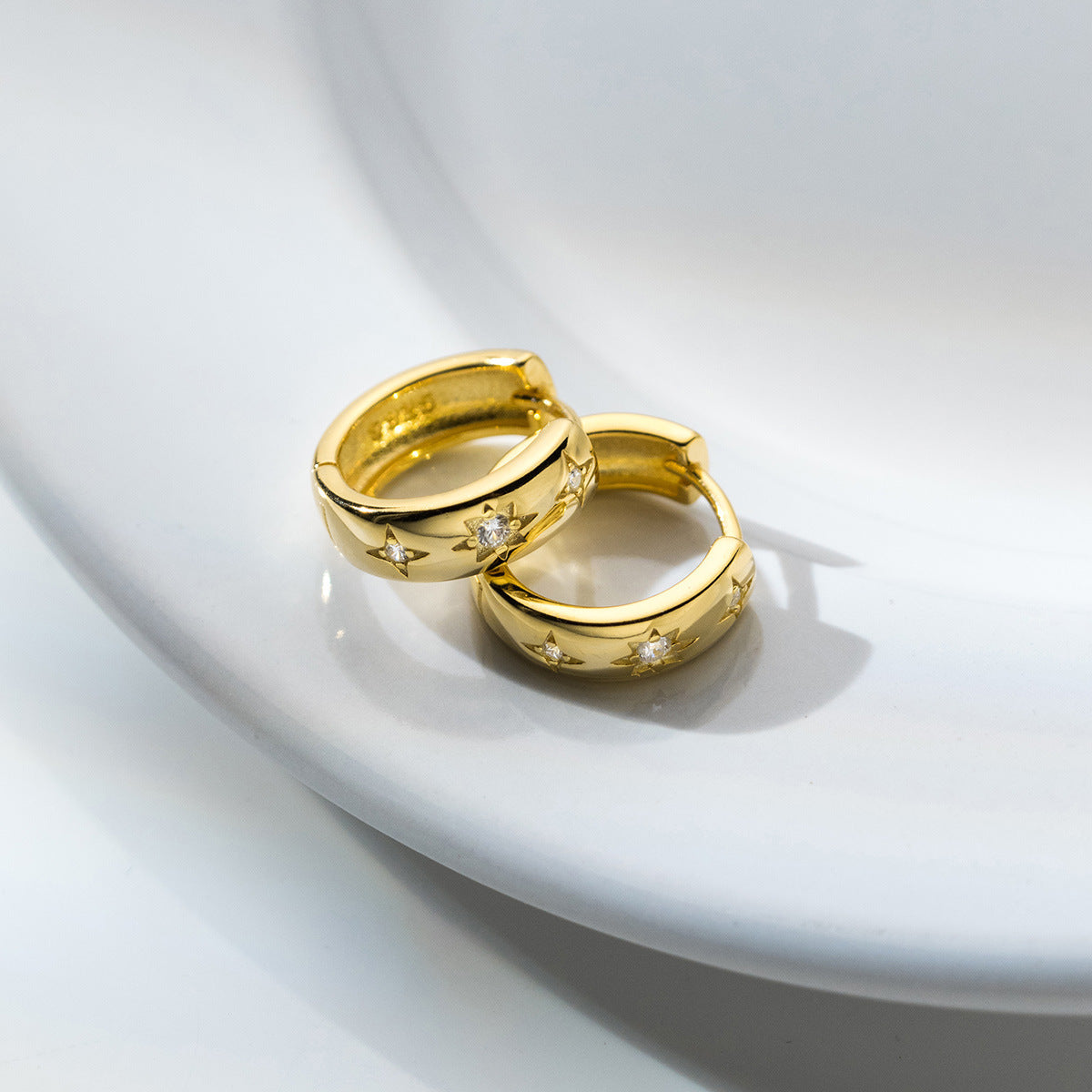 Wholesale 925 sterling silver diamond star earrings