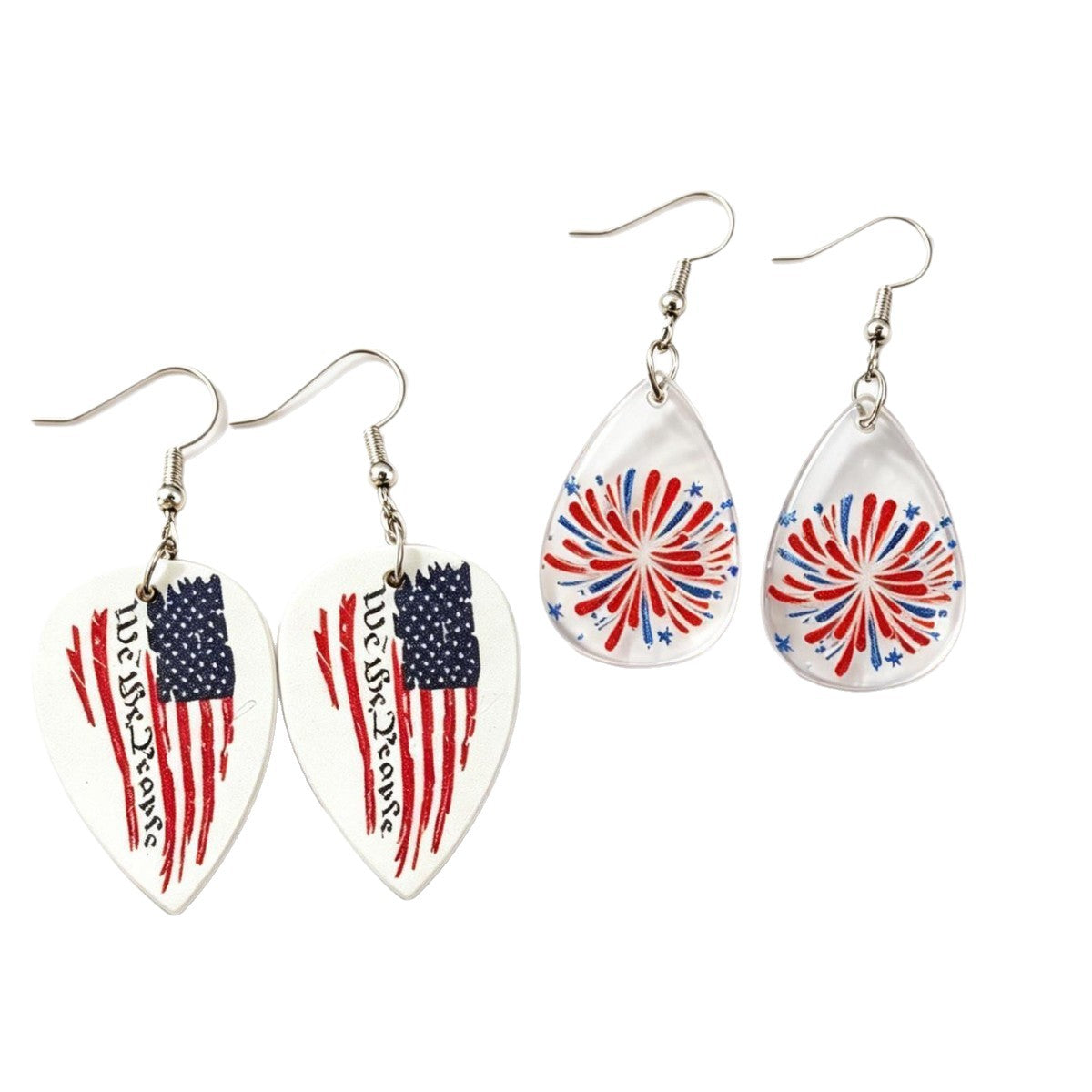 Wholesale American Flag Fireworks Acrylic Drop Earrings for Women Party Fashion Accessory