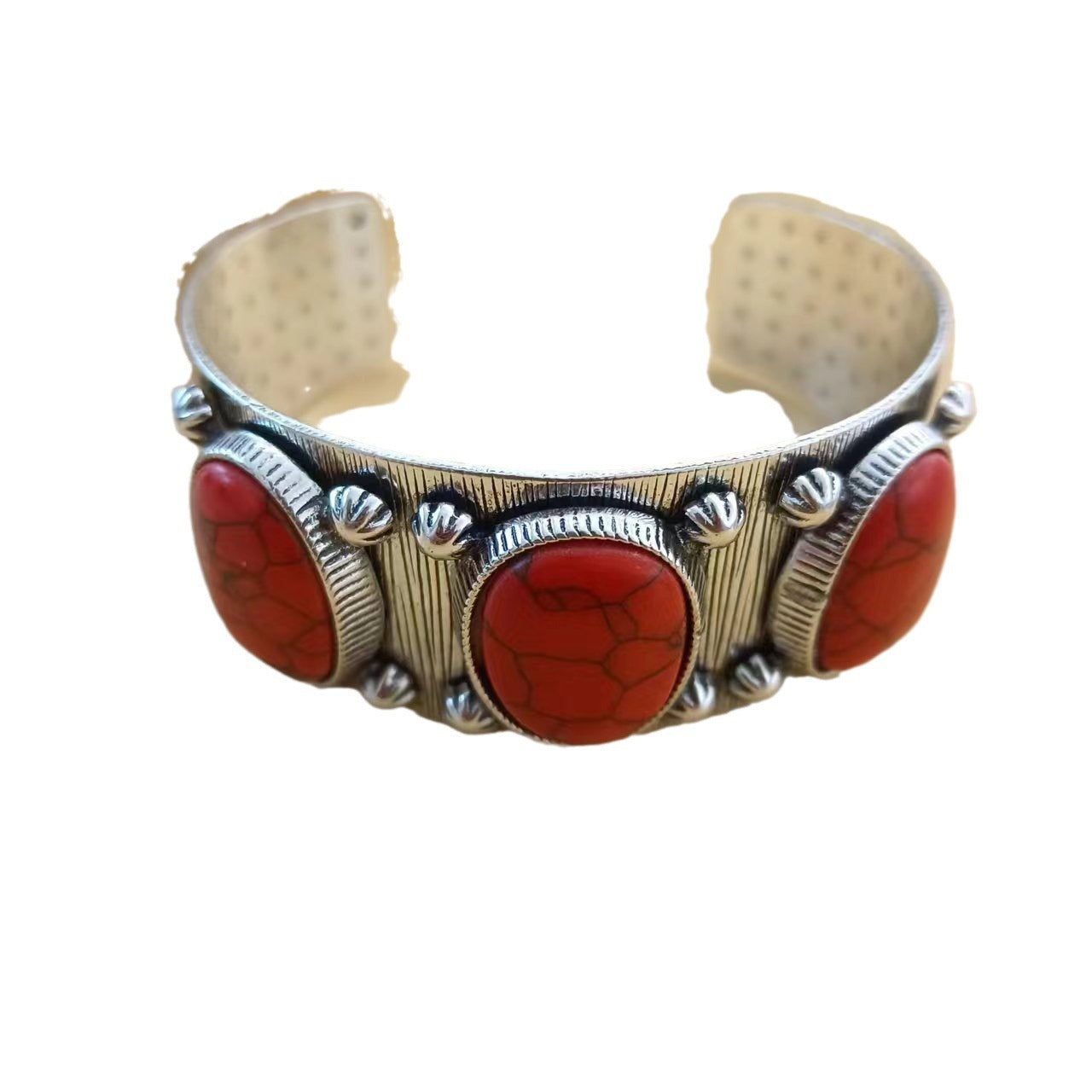 Wholesale Boho Style Inlaid Turquoise Open Bracelet ACC-BT-JunJie003