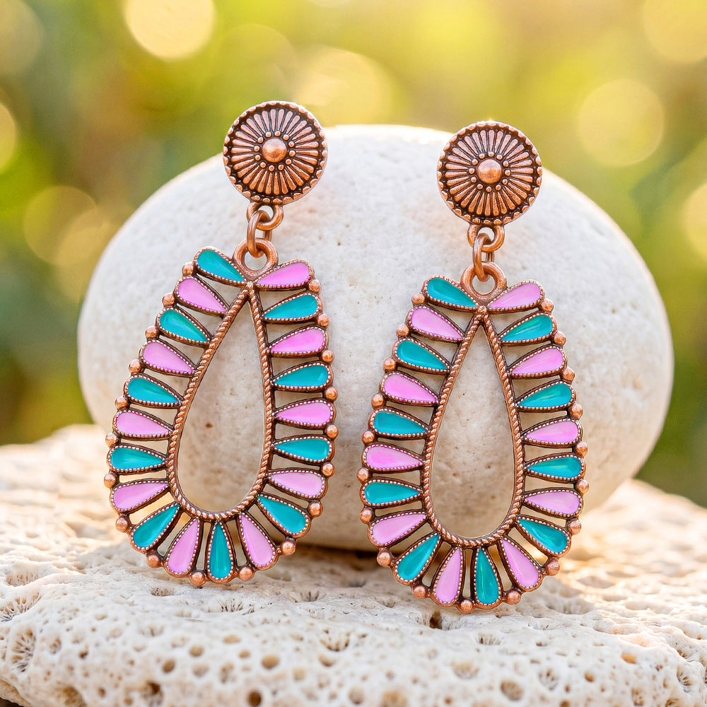 Wholesale Vintage Bohemian Drop Earrings Trendy Zinc Alloy Fashion Accessory