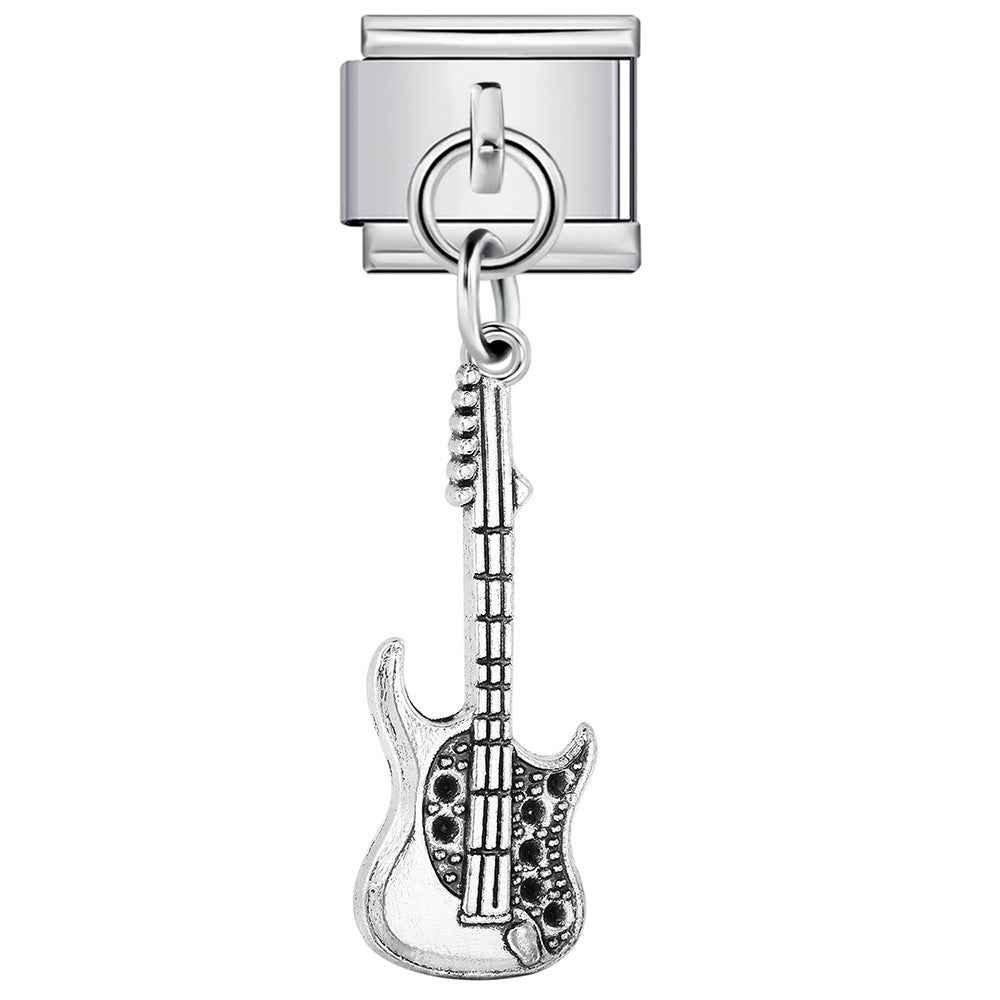 Wholesale Italian Charm Bracelet 9mm DIY Musical Instrument Shaped    Creative Stainless Steel Composable Bracelet