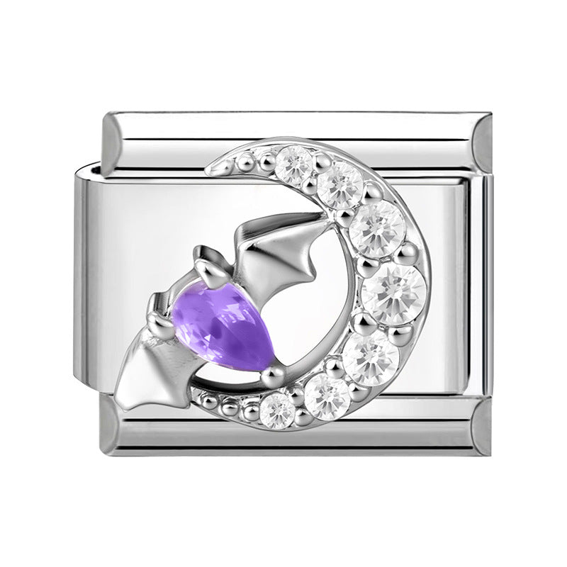 Wholesale 9mm Italian Charm Starter Bracelets DIY Zirconia-set Stainless Steel Composable Bracelet