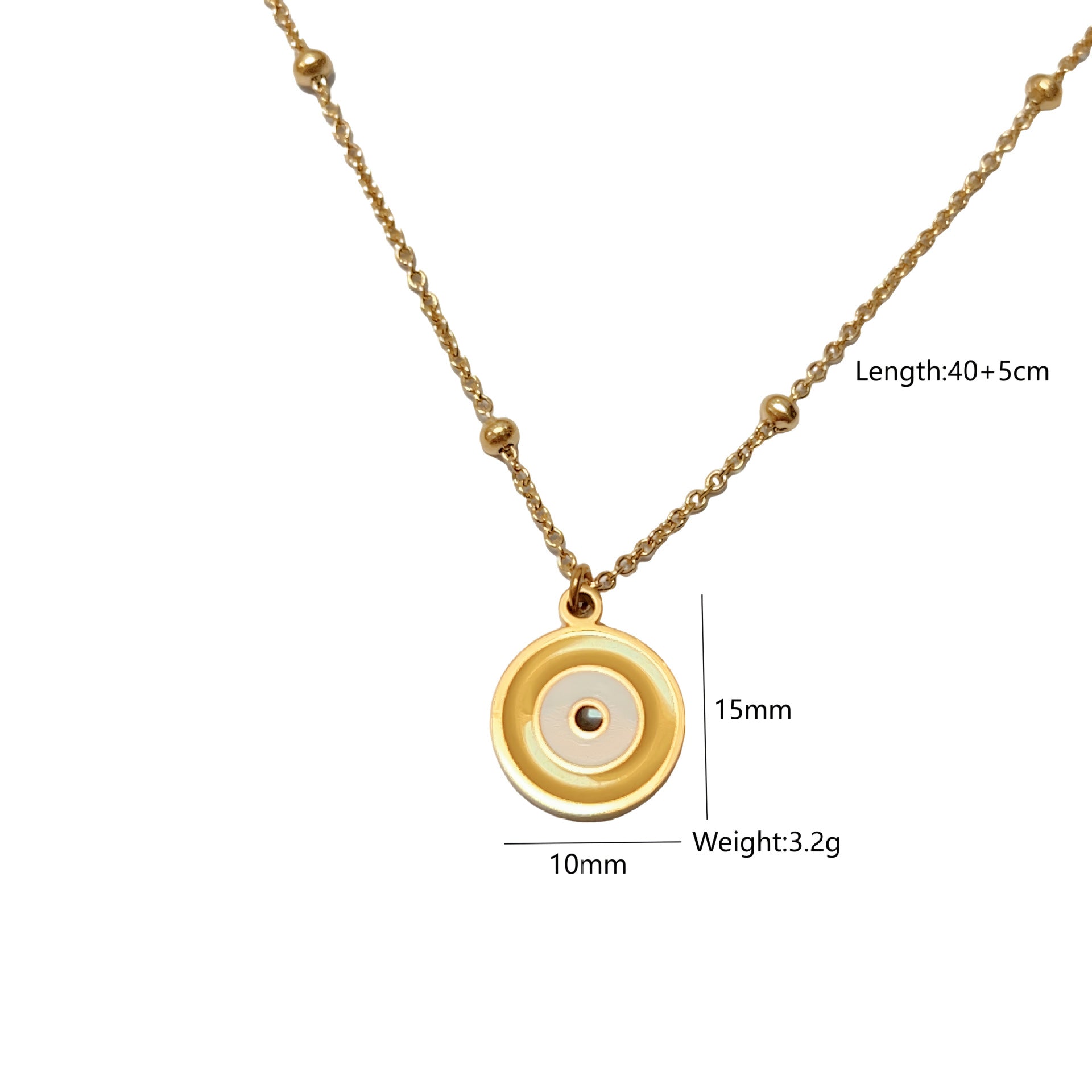 Wholesale Stainless steel Natural Stone Beaded Necklace Devil's Eye  Necklace